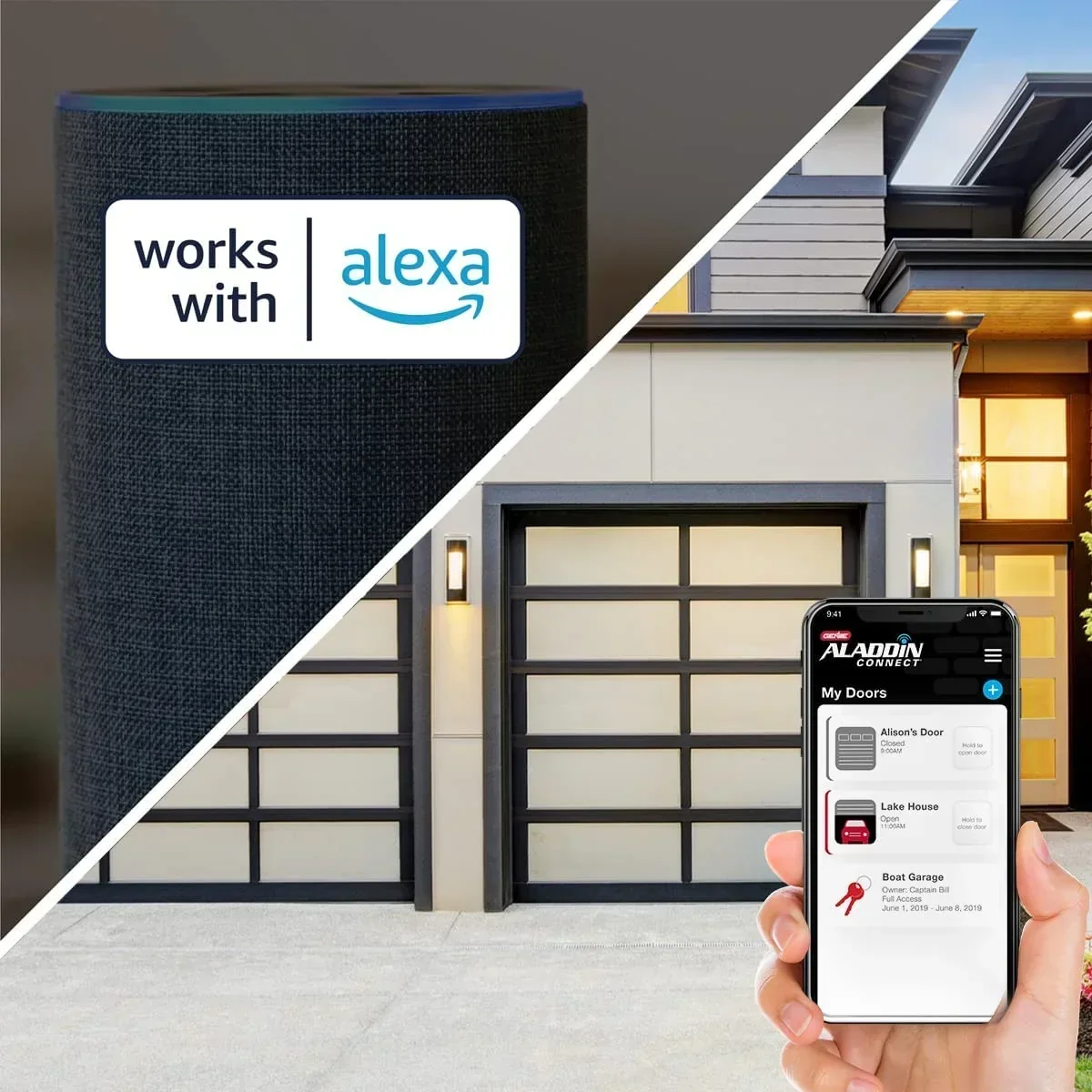 Genie Wall Mount Smart Garage Door Opener With Aladdin Connect – 6172H-O