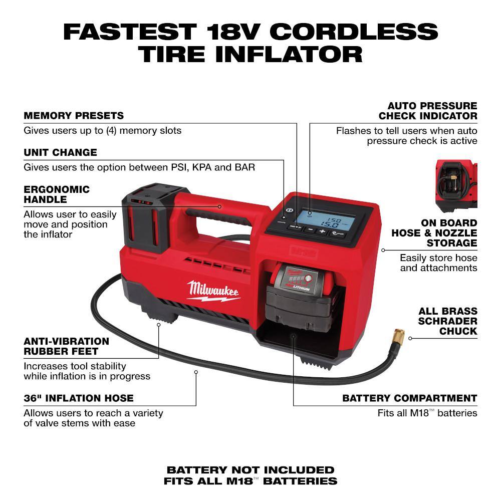 2848-20 18-Volt Lithium-Ion Cordless Inflator (Tool-Only)