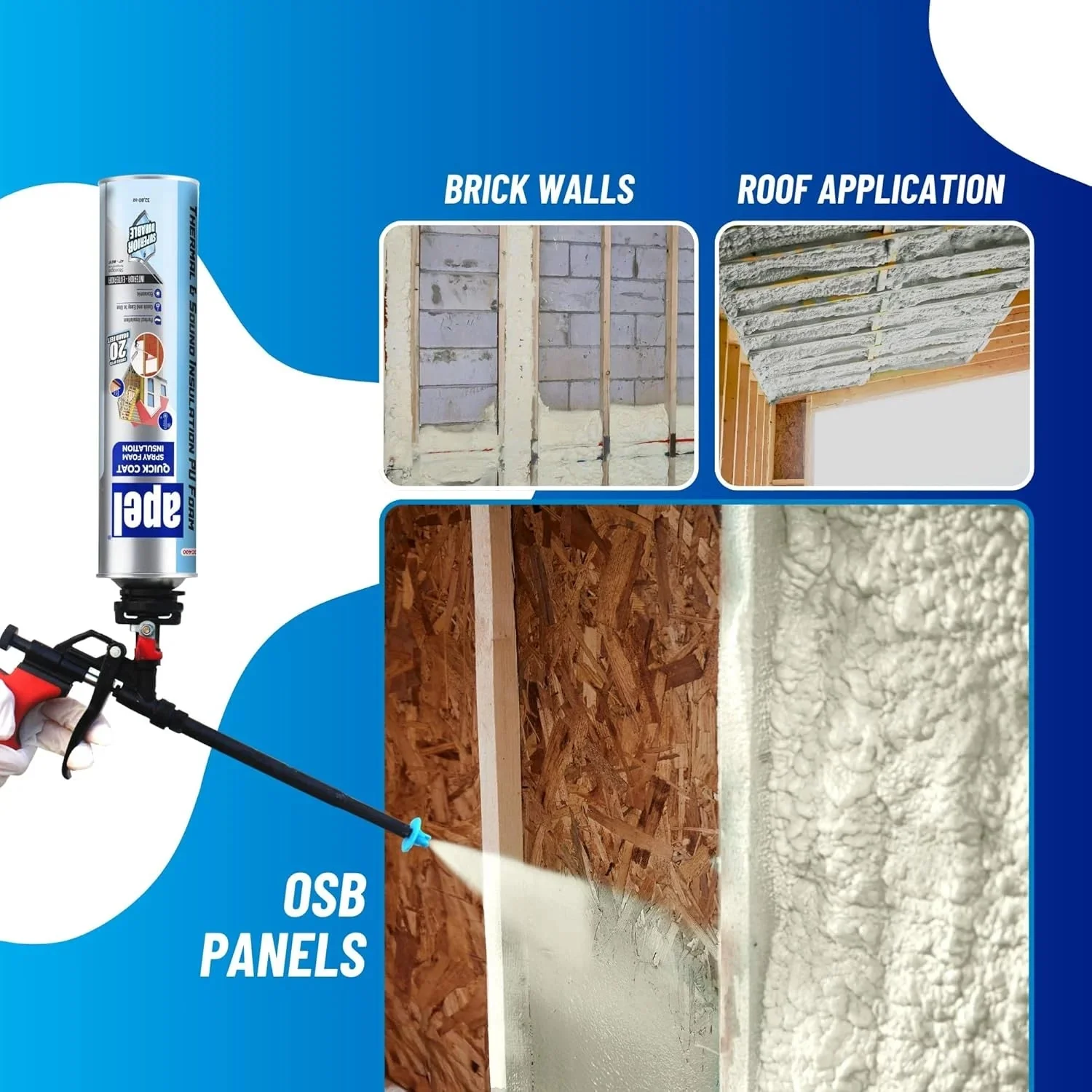 apel Spray Foam Insulation Kit, 12 x 32.80 oz / 240 Bd ft – 12 Pack