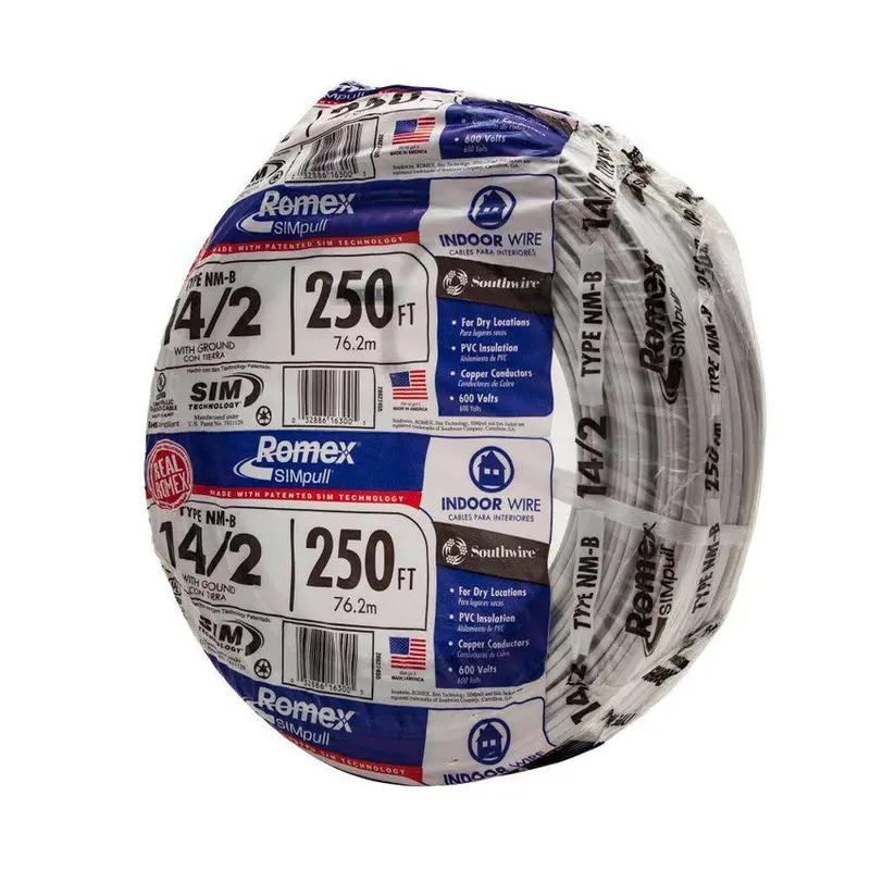 Southwire 250-Foot 14/2 Romex NM-B SIMpull Copper Solid Conductor Cable – 28827455