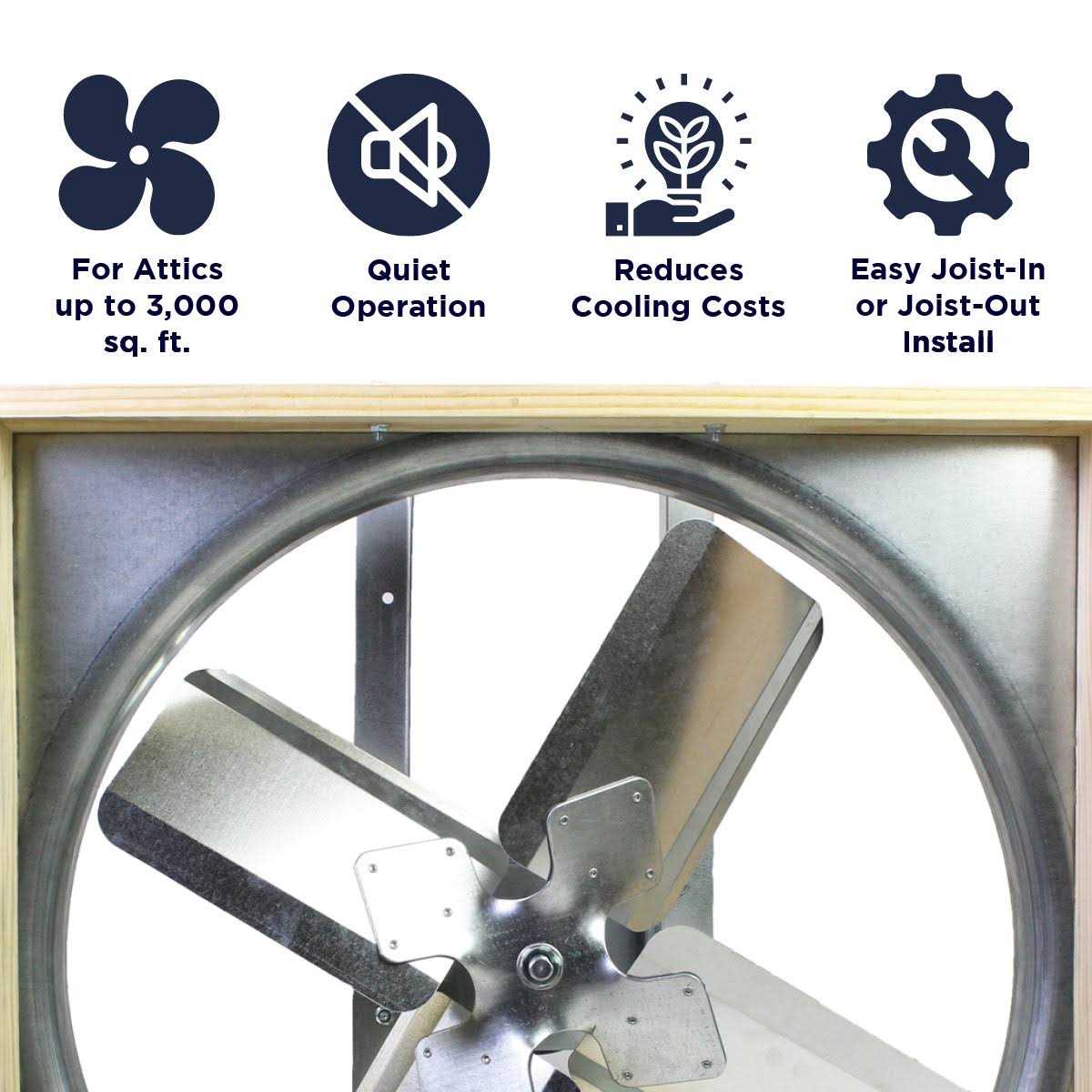 Cool Attic 30 Inch Belt Drive Whole House Fan With Shutter – CX30BD-2SPD