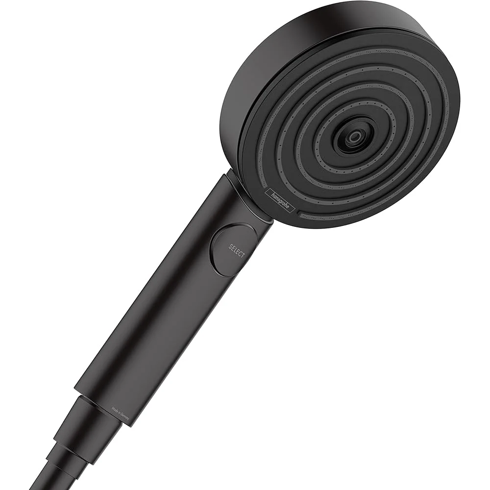 Modern Handheld Shower Head, 4-Inch, 3-Spray, Matte Black