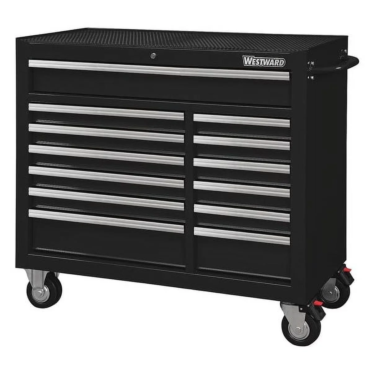 Westward Rolling Tool Cabinet, Black, 42 in x 18 15/16 in x 39 13/16 in, 13 Drawers – 32H892