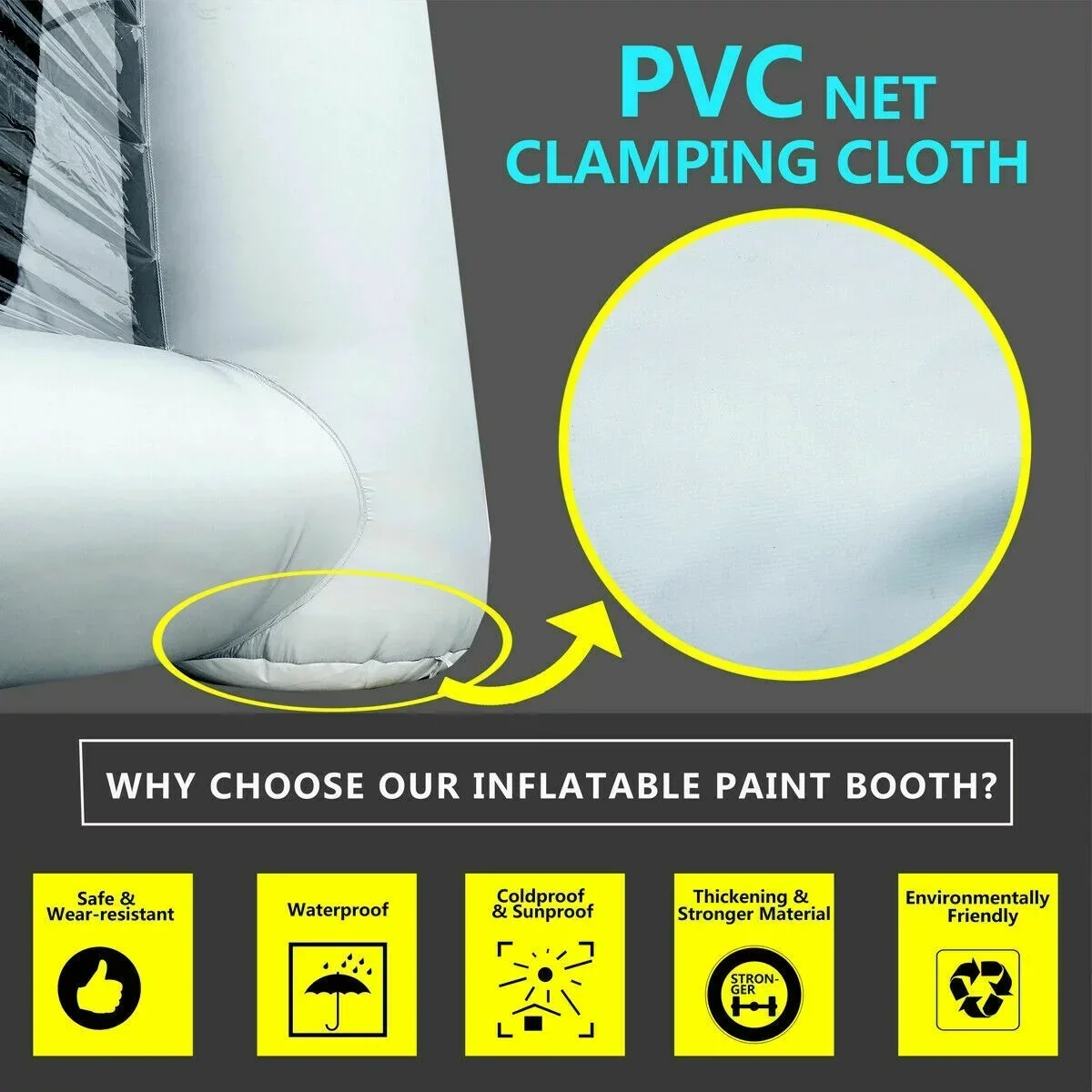 Inflatable Spray Paint Booth Tent 28X15X10FT With Two Blowers – 950W+280or380W