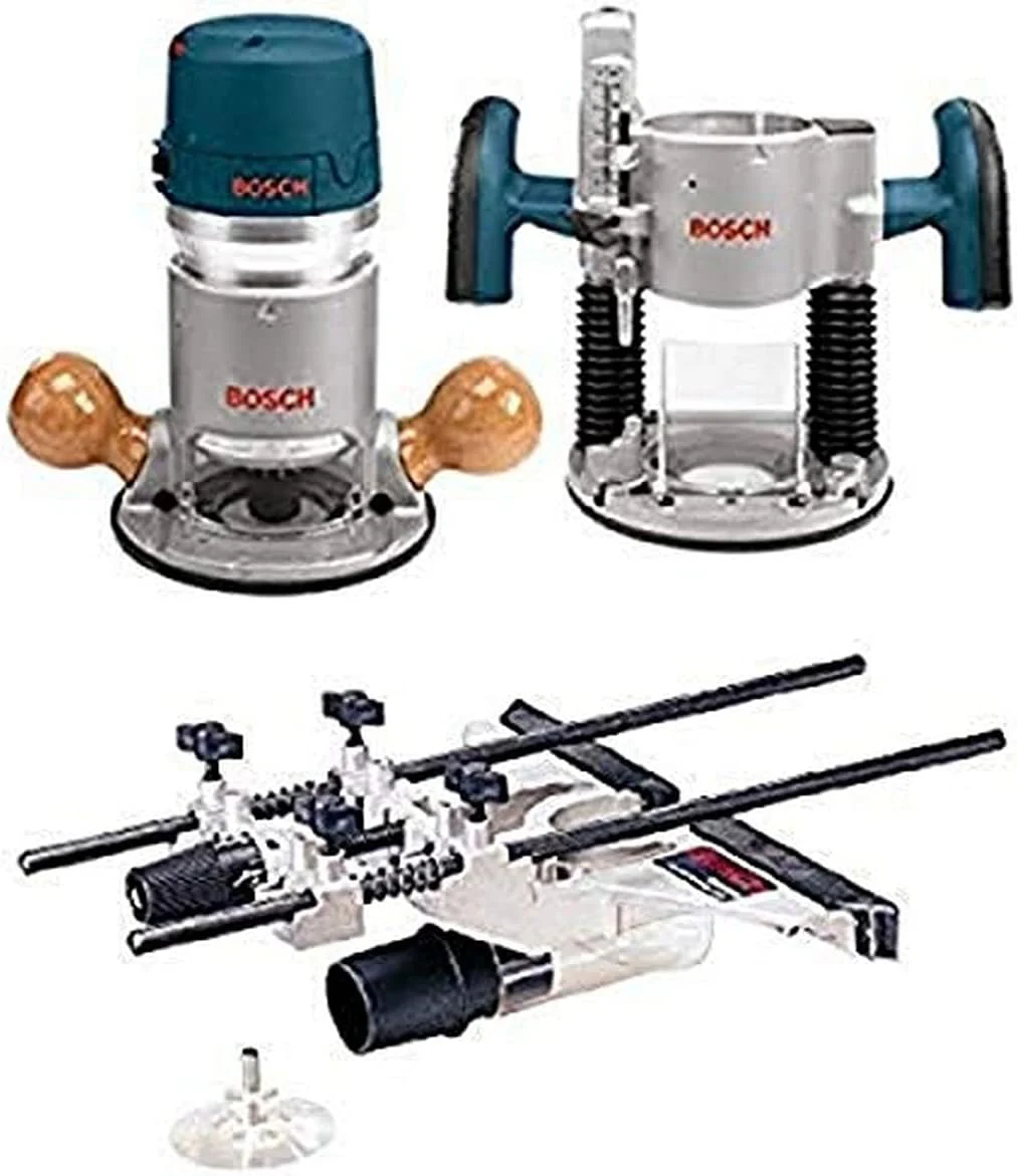 1617EVSPK Wood 12 Amp Router Tool Combo Kit – 2.25 Horsepower Plunge Router & Fixed Base with a Variable Speed