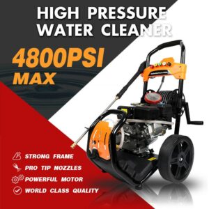 Pressure Washer MAX 4800PSI 6.5HP Gas with Power Spray Gun 4-Stroke 5 Nozzles