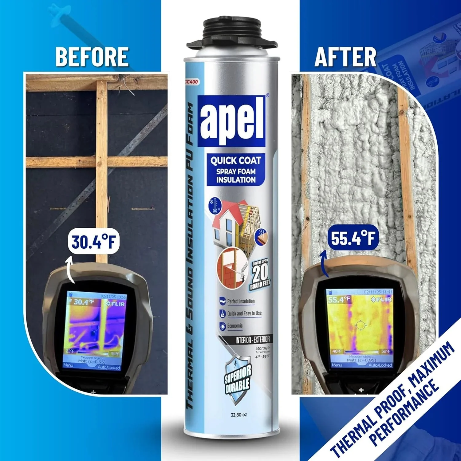 apel Spray Foam Insulation Kit, 12 x 32.80 oz / 240 Bd ft – 12 Pack