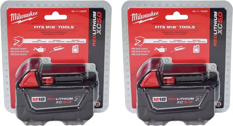 Milwaukee 18V 5Ah XC Extended Capacity Resistant Battery – 2 Pack
