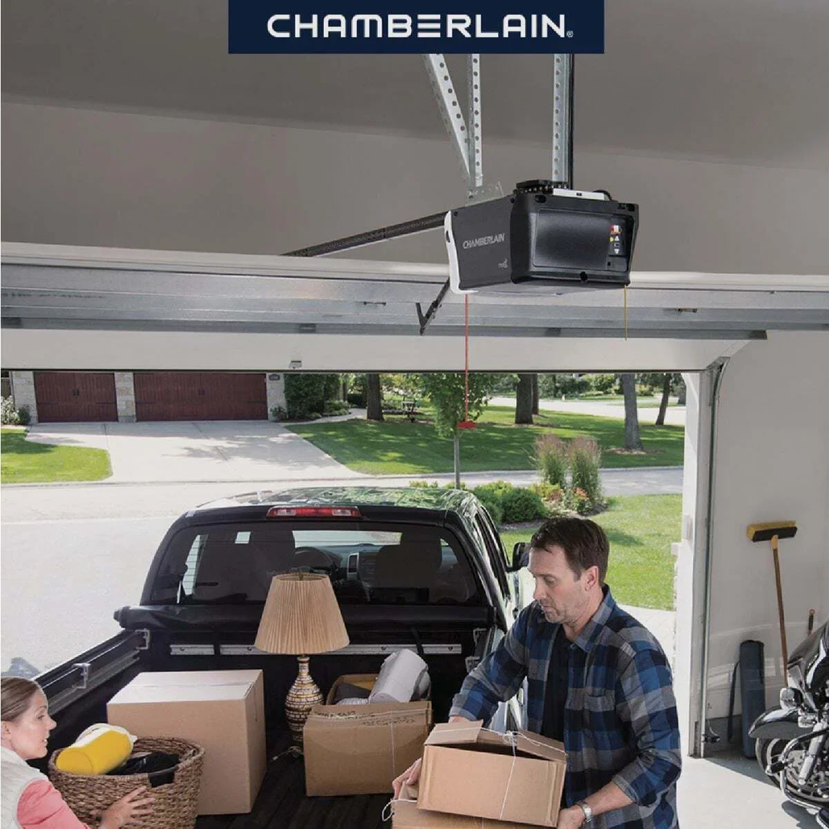 Chamberlain 0.5 HP Chain Drive Smart Garage Door Opener With 7 ft Rail – C2212T