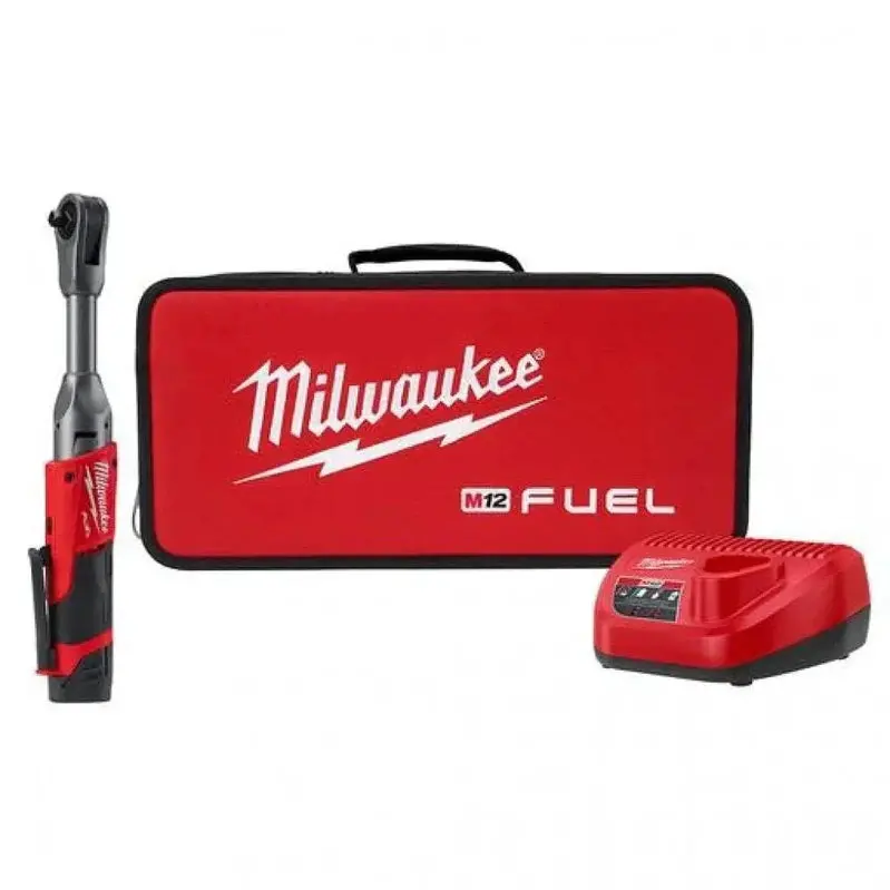 Milwaukee M12 FUEL 3/8-Inch Extended Handle Ratchet With 2.0 Ah Battery And Charger – 2560-21