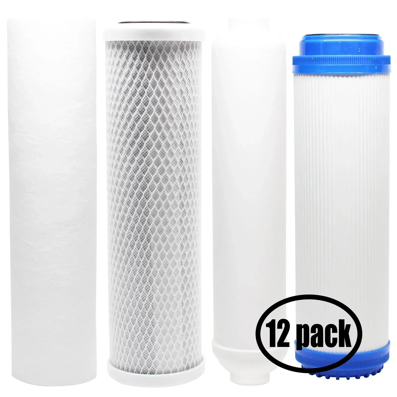 Denali Pure 12-Pack Replacement Filter Kit For Expres Water RODI10D RO System – Carbon Block, PP Sediment, GAC And Inline Filters
