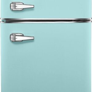 3.1 Cu. Ft. Retro Mini Fridge with Top Freezer, Cool Mint