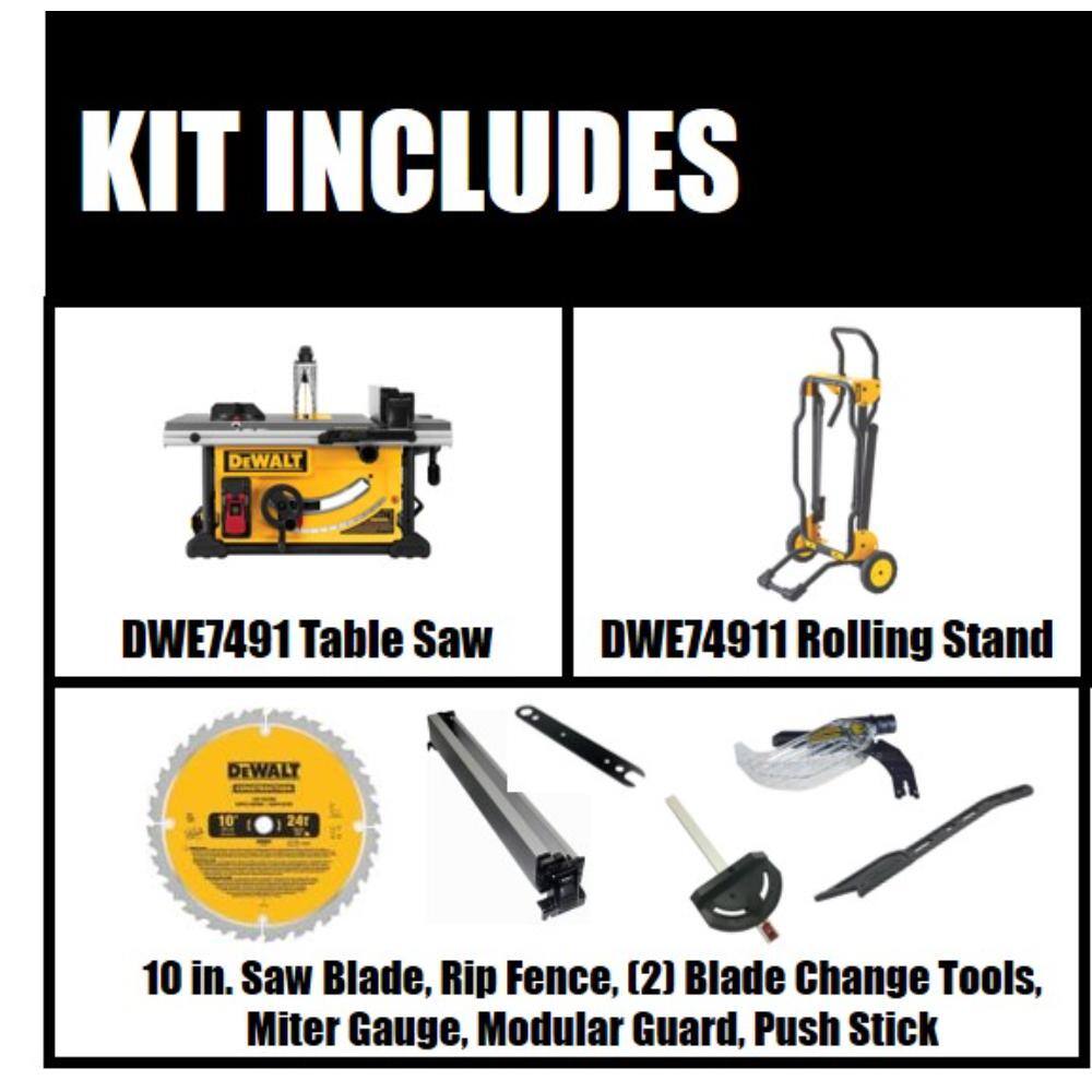 15 Amp Corded 10 in. Job Site Table Saw with Rolling Stand