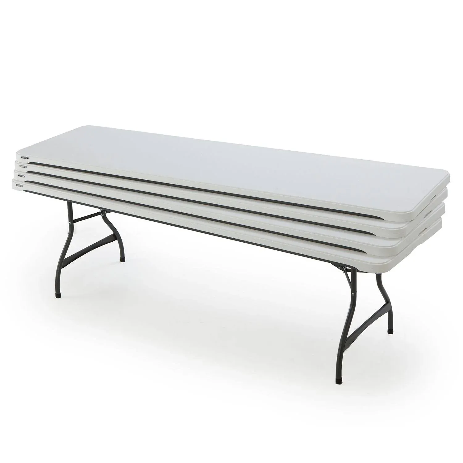 4-Pack Commercial Stacking 8 ft Folding Table – White (80344)
