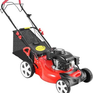 Self Propelled Gas Lawn Mower, 20-Inch 140cc OHV Engine 3-in-1 Gas Mower,Adjustable Cutting Height for Sports Fields, Community Greening, Municipal Greening