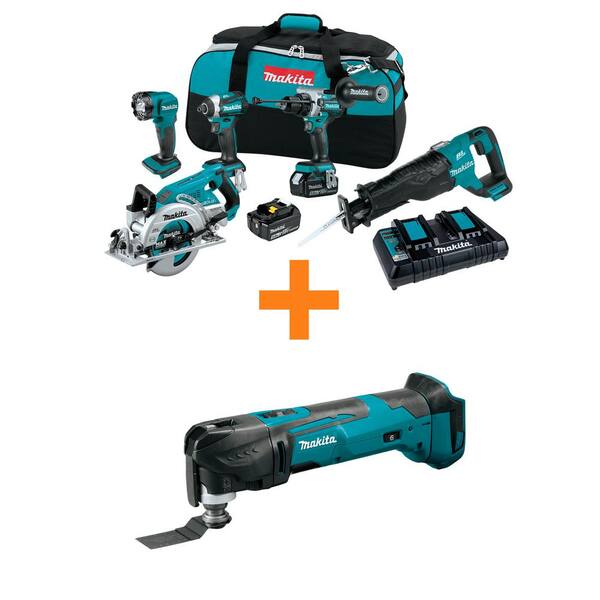 Makita 18V LXT 5.0 Ah Lithium-Ion Brushless Cordless Combo Kit With Oscillating Multi-Tool – XT507PT/XMT03Z