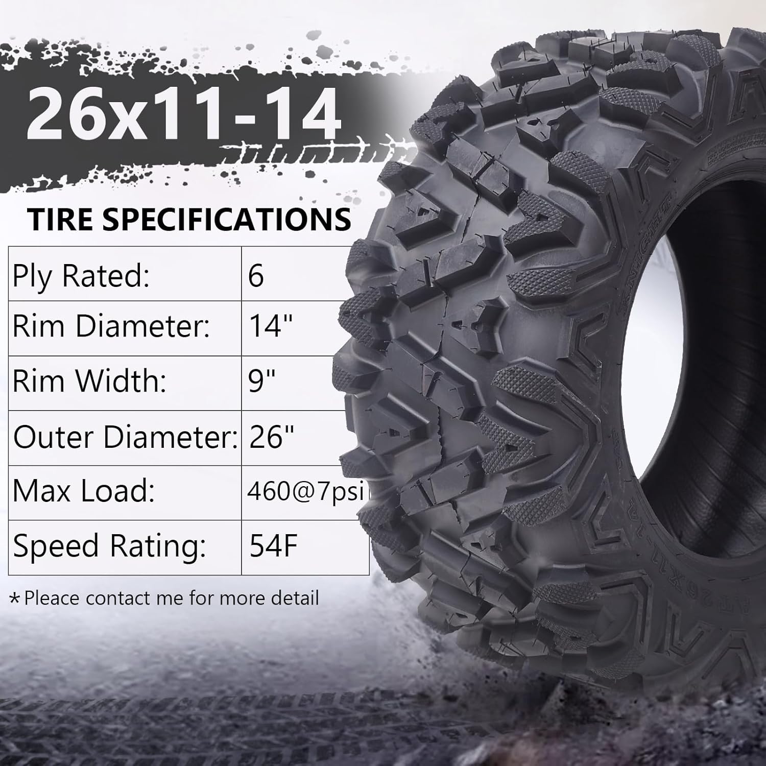 26×12-12 All-Terrain ATV/UTV Tires, Set of 2