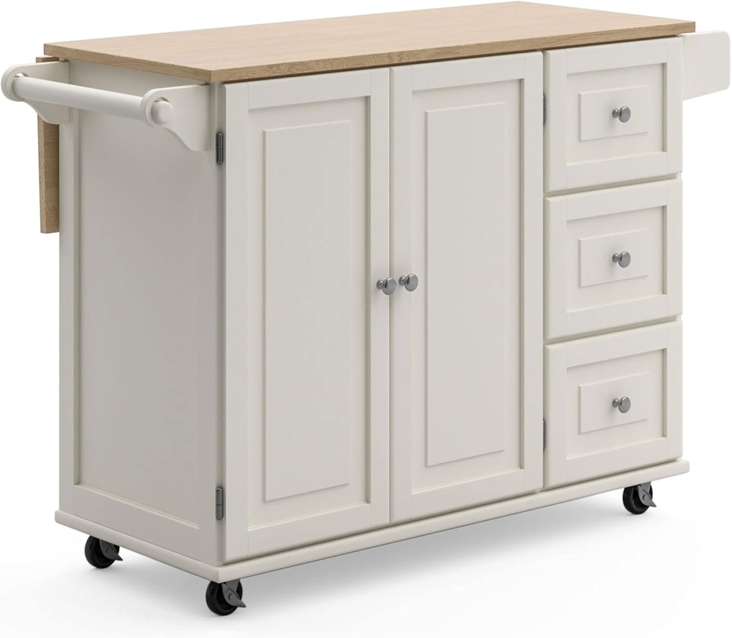 Mobile Kitchen Island Cart, Drop Leaf Breakfast Bar