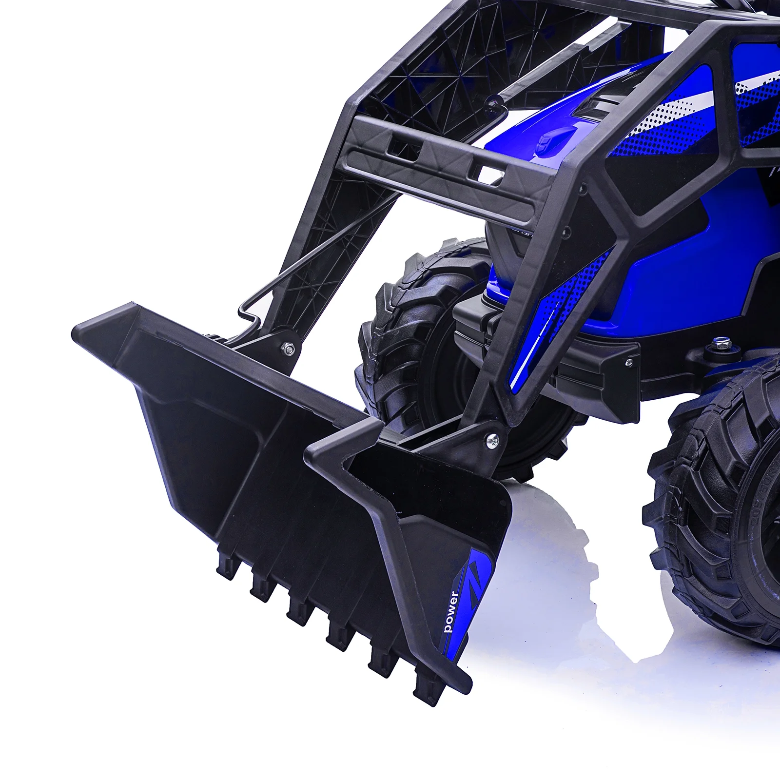 3-in-1 Ride-On Tractor, 24V Electric, Excavator & Bulldozer, Remote Control, LED, Music, USB/Bluetooth max 66 lbs – Bright-blue