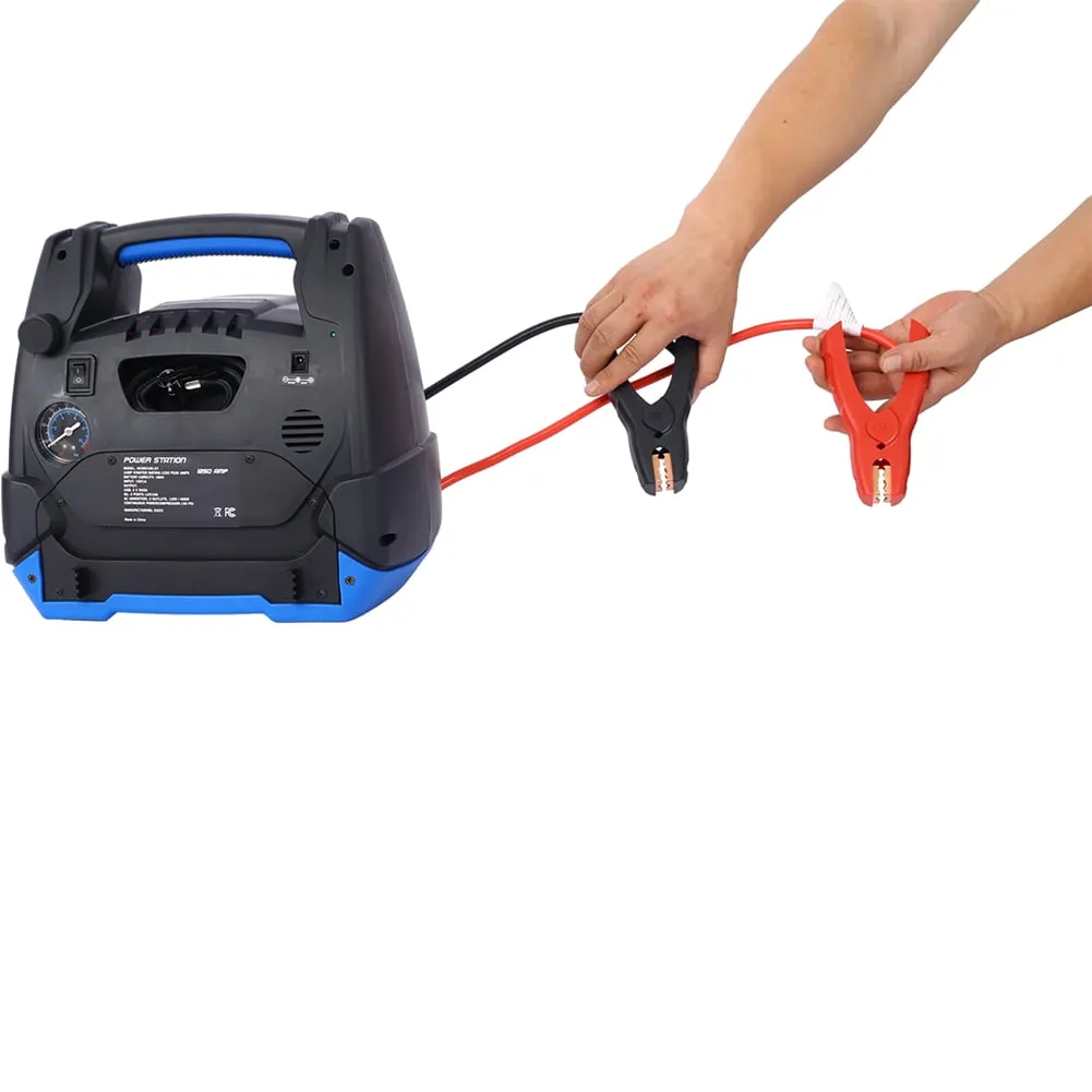 Rechargeable Jump Starter 1800 Amp Battery Jump Starter With Air Compressor Car Tire Inflator For Gas Diesel Vehicles
