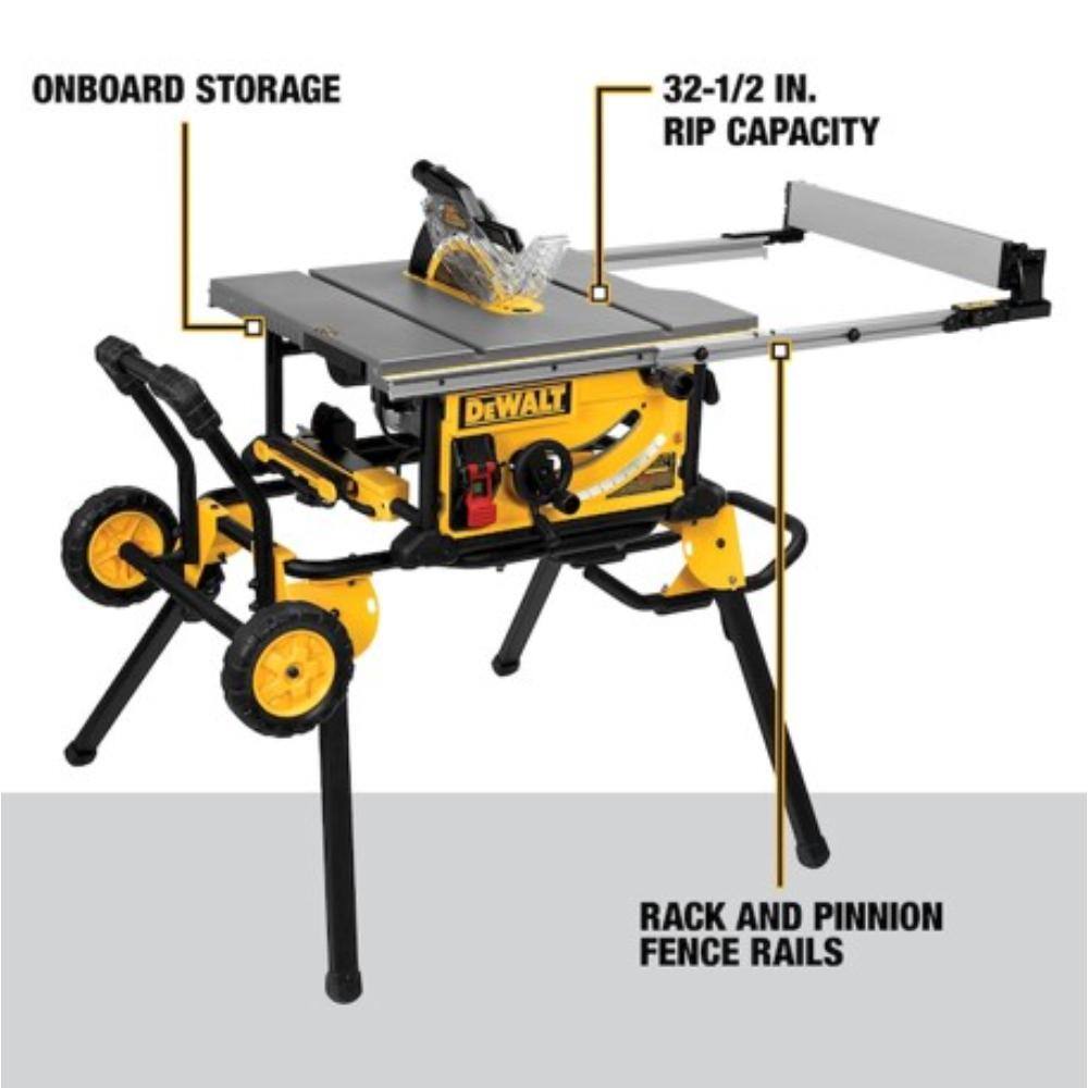 15 Amp Corded 10 in. Job Site Table Saw with Rolling Stand