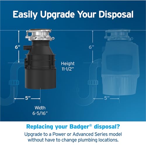 Garbage Disposal, 1/2 HP Continuous Feed, Durable Steel, Easy Install