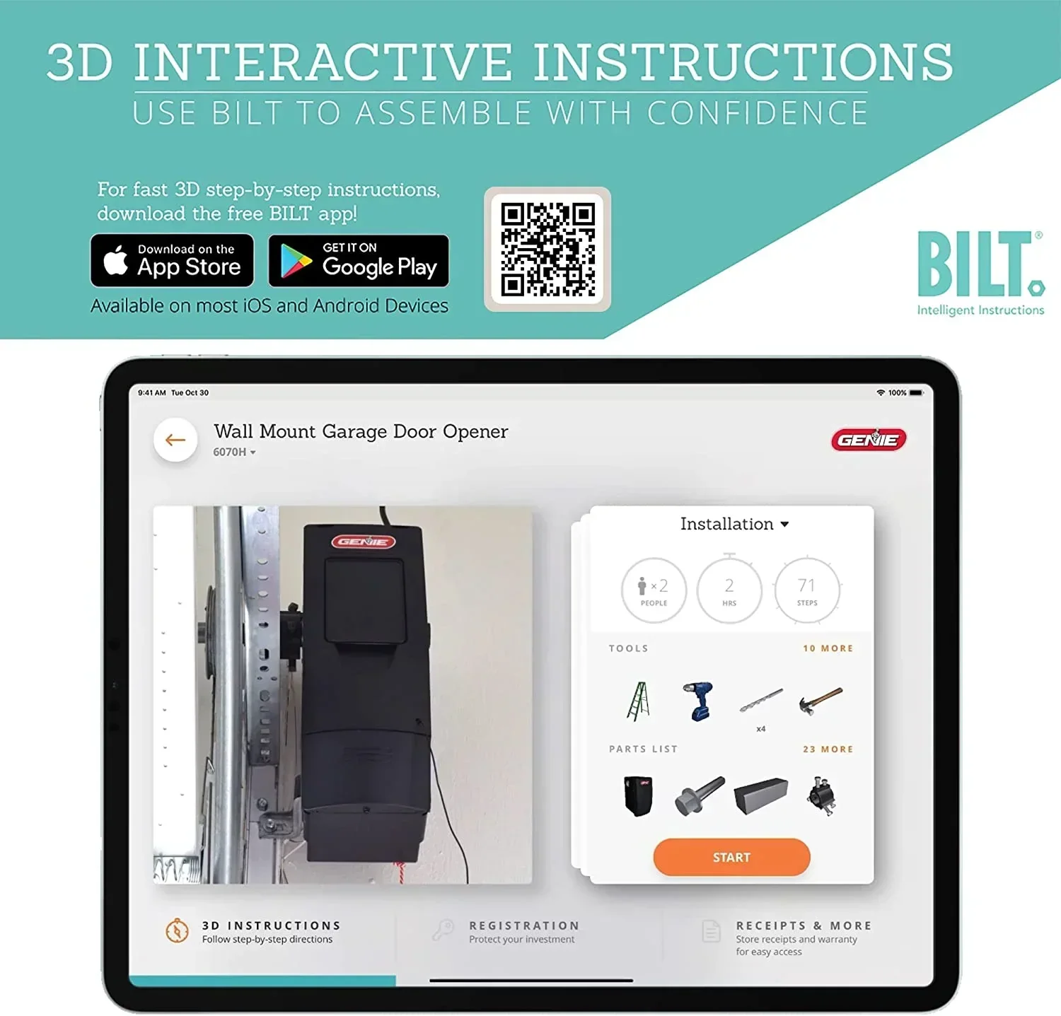 Genie Wall Mount Smart Garage Door Opener With Aladdin Connect – 6172H-O