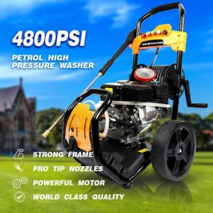 Pressure Washer Max 4800PSI 6.5HP Gas with Power Spray Gun 4-Stroke 5 Nozzles