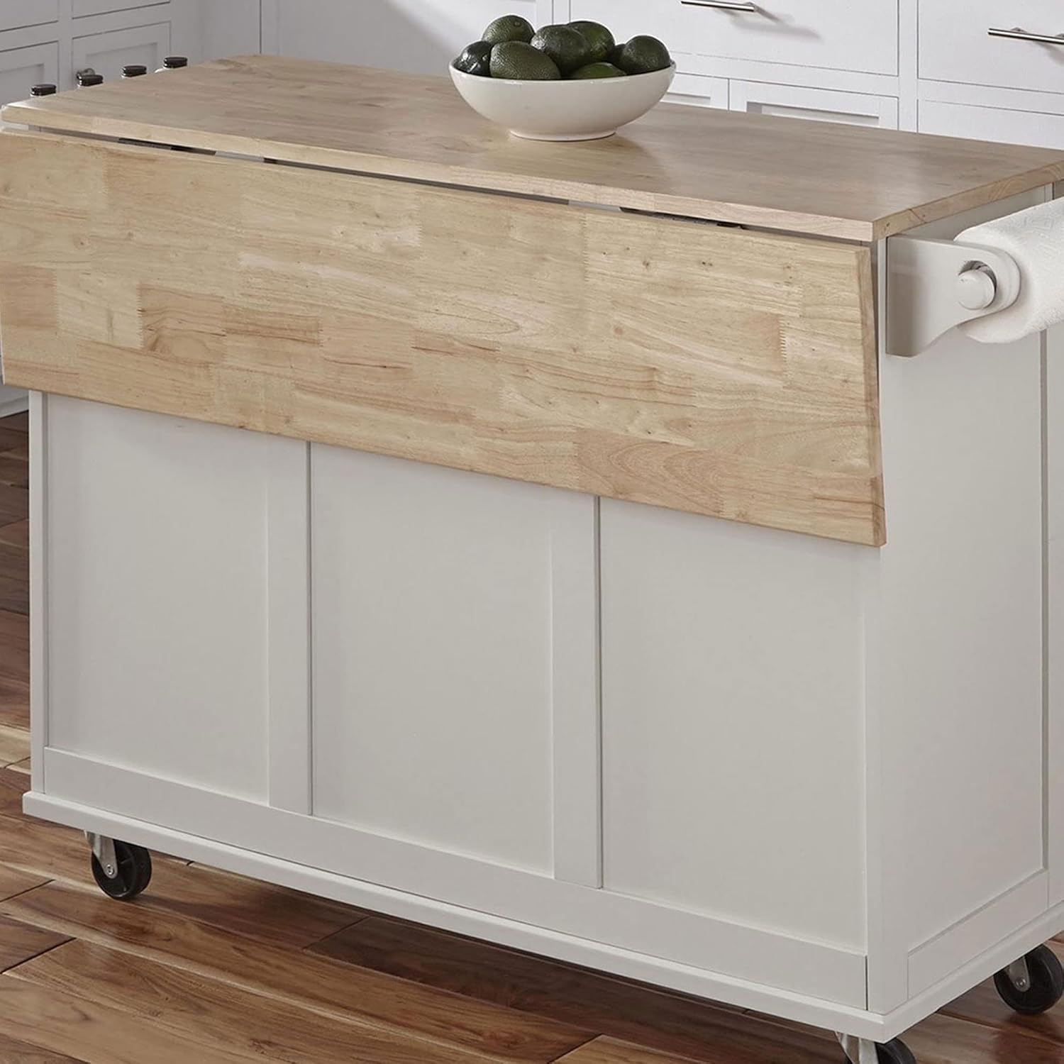Mobile Kitchen Island Cart, Drop Leaf Breakfast Bar