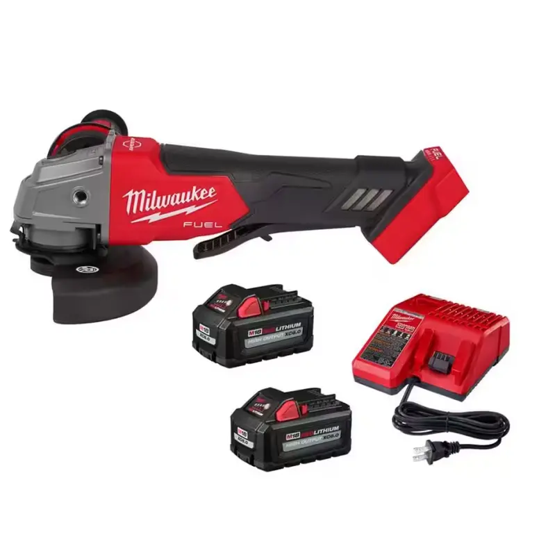 Milwaukee M18 FUEL 18V Brushless 4-1/2 in/5 in Angle Grinder With Paddle Switch – Two 6.0 Ah Batteries and Charger