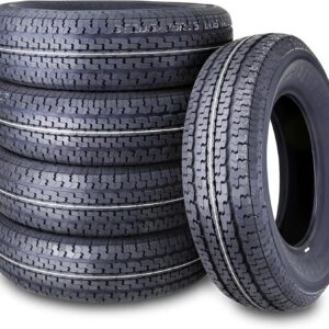set of 4 Heavy Duty Trailer Tires ST205/75R15 205 75 15 10-Ply Load Range E Steel Belted Radial w/Scuff Guard