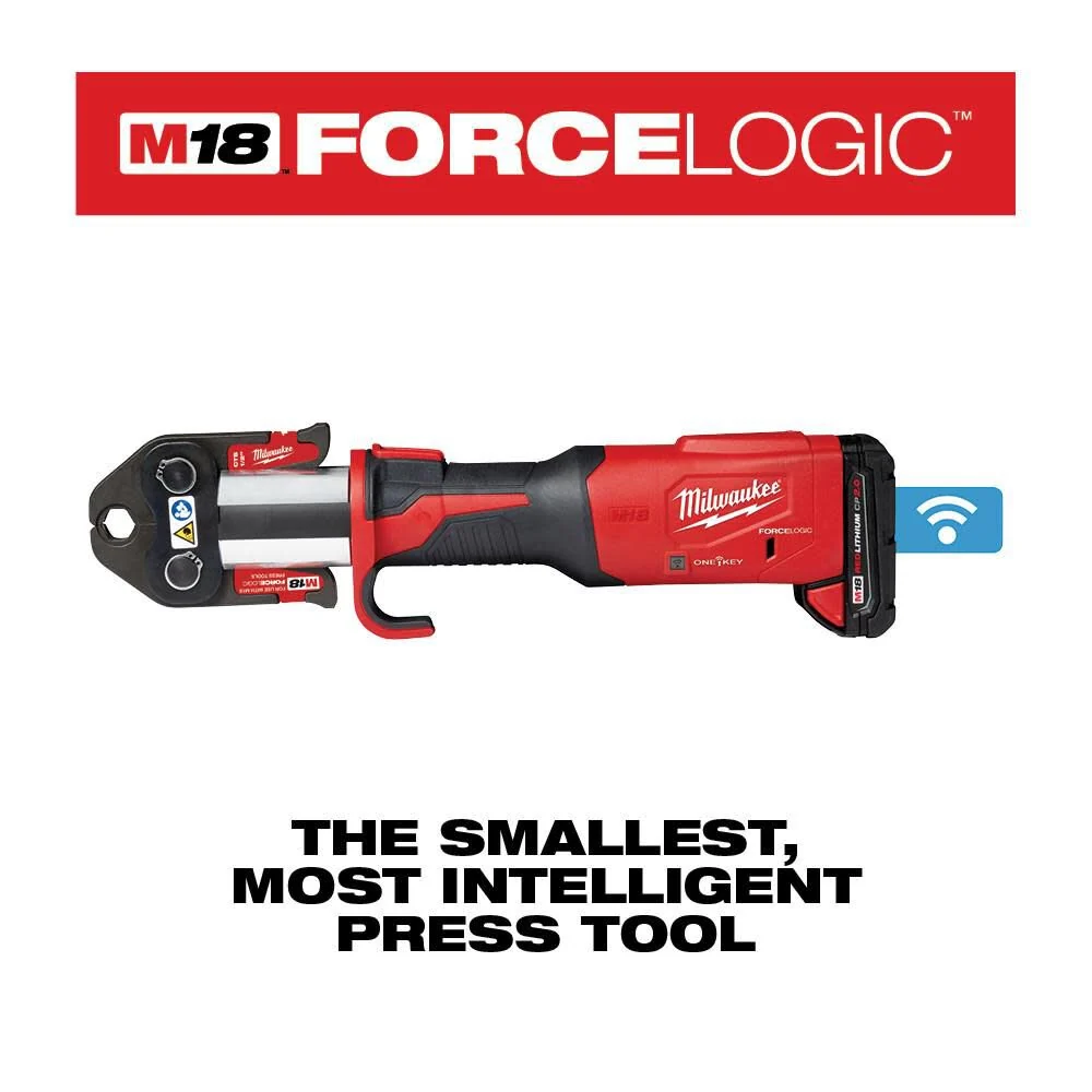 Milwaukee M18 FORCE LOGIC Press Tool With ONE-KEY – 1/2 in – 2 in CTS Jaws