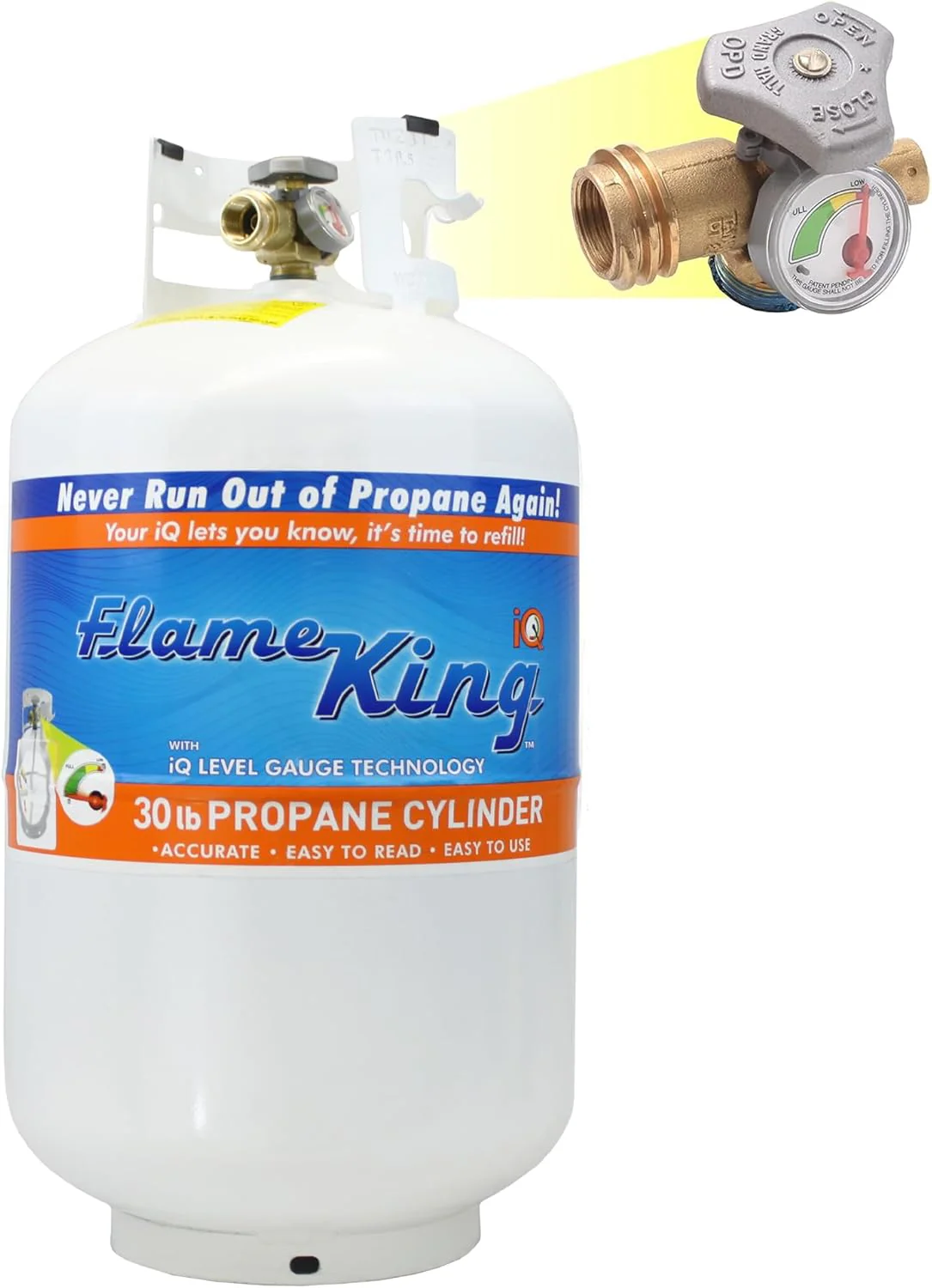 Pound Steel Propane Tank Cylinder with OPD Valve and Built-in Gauge, 20 lb Vertical-Flame King