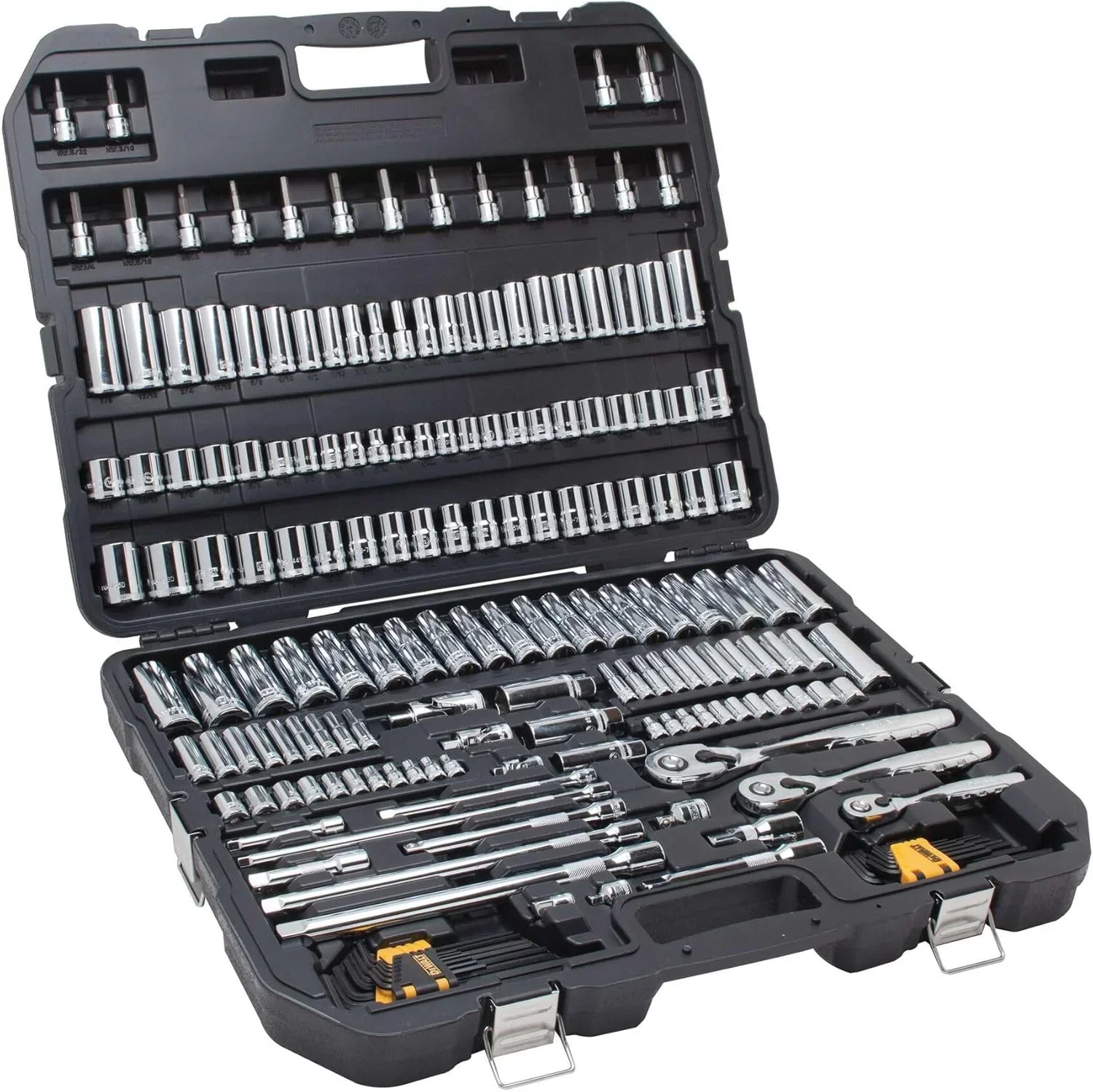 DEWALT Mechanics Tool Set, SAE And Metric, 192-Piece, 1/4, 3/8 And 1/2 in Drive – DWMT75049