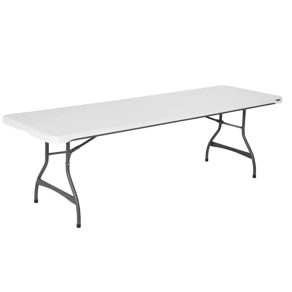 4-Pack Commercial Stacking 8 ft Folding Table – White (80344)