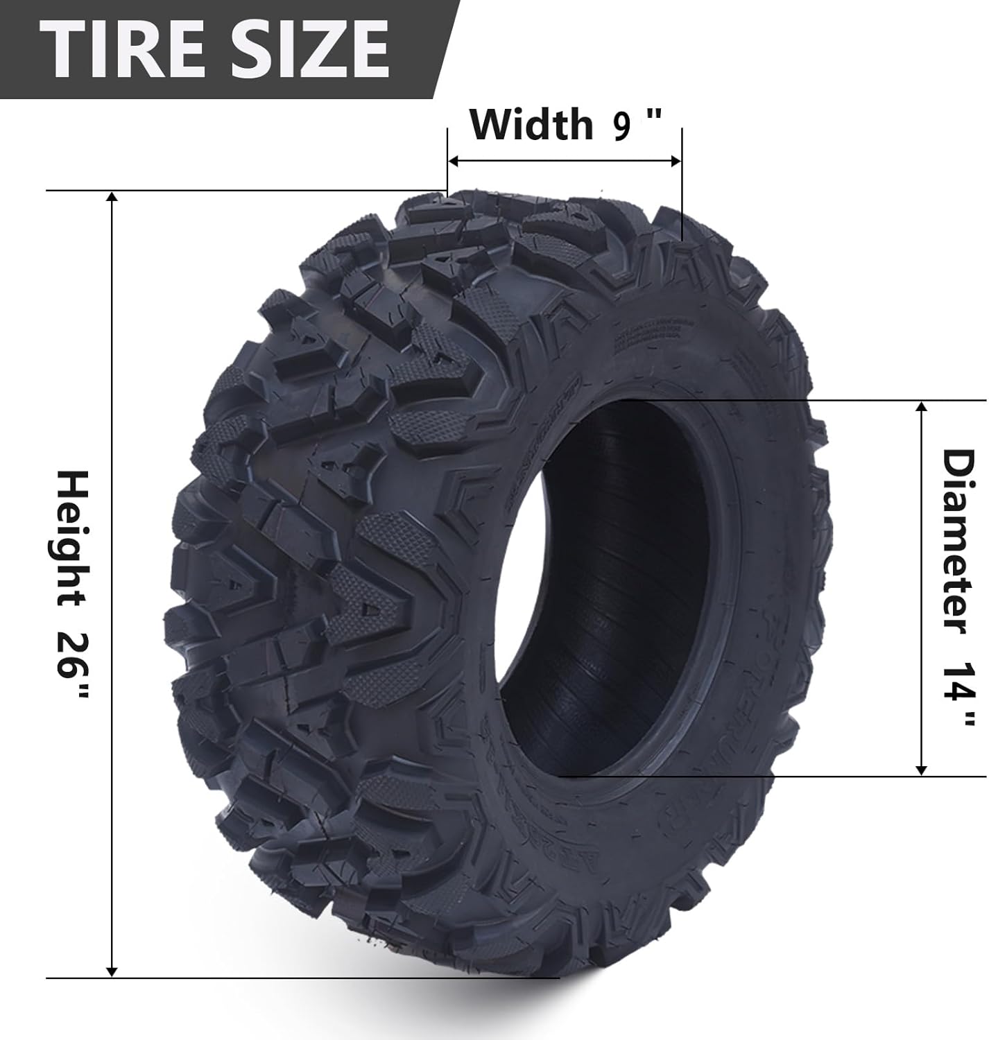 26×12-12 All-Terrain ATV/UTV Tires, Set of 2