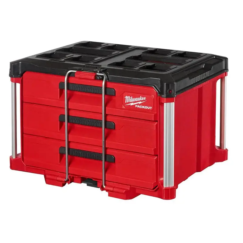Milwaukee PACKOUT 3-Drawer Rolling Tool Box, 50 lbs Capacity – 48-22-8443