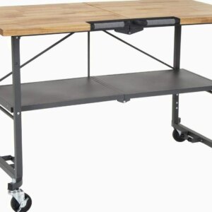 COSCO SmartFold Butcher Block Workbench, 700 lb Capacity, Pine – 66765DKG1E
