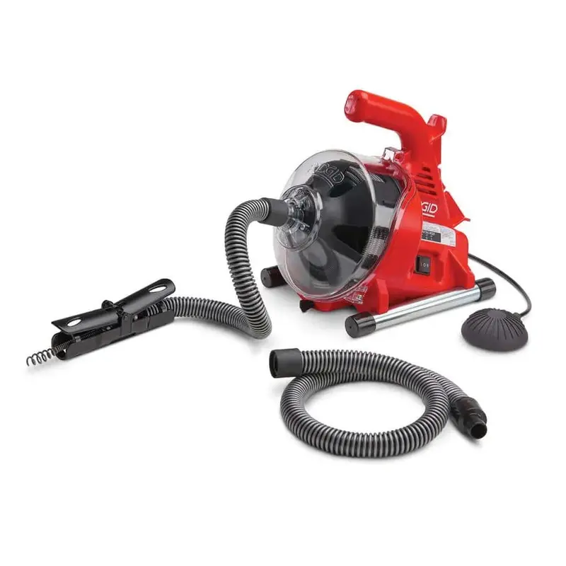 RIDGID PowerClear Drain Cleaning Machine Kit, 120V, 30 ft Inner Core Cable – 55808