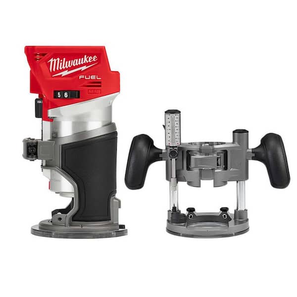 Milwaukee M18 Fuel 18V Lithium-Ion Brushless Cordless Compact Router With Plunge Base – 48-10-5601