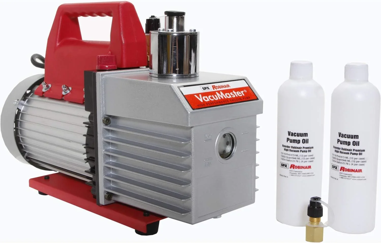 Robinair VacuMaster Economy 2-Stage Vacuum Pump, 8 CFM, Red/Silver – ROB15800 / 15800