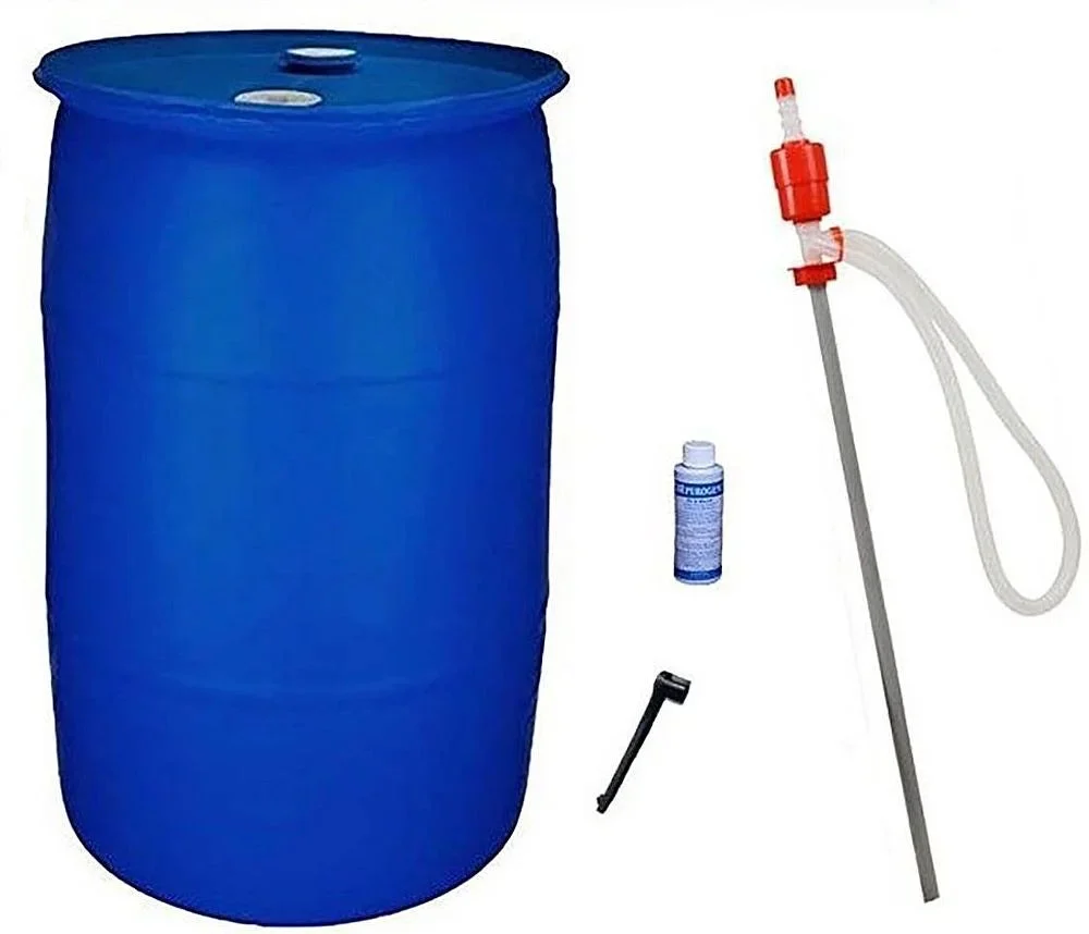 55 Gallon Emergency Water Storage HDPE Barrel Combo Pack – 23 x 23 x 34 in