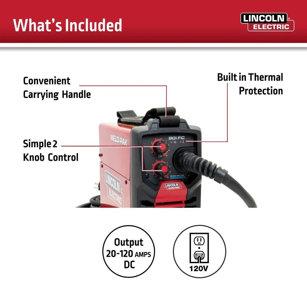 Lincoln Electric Weld-Pak 90i FC Flux-Cored Wire Feed Welder – K5255-1
