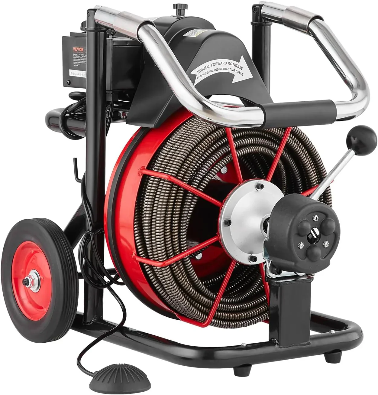 VEVOR Drain Cleaner Machine 100FT x 1/2 Inch, 550W, Red + Black – Drain Cleaner Machine 100 FT x 1/2 Inch