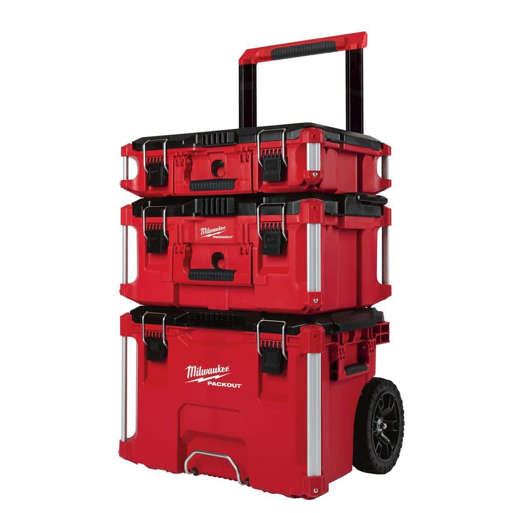 Milwaukee PACKOUT 22 in. Rolling, Large And Medium Tool Box Set – 8426-8425-8424