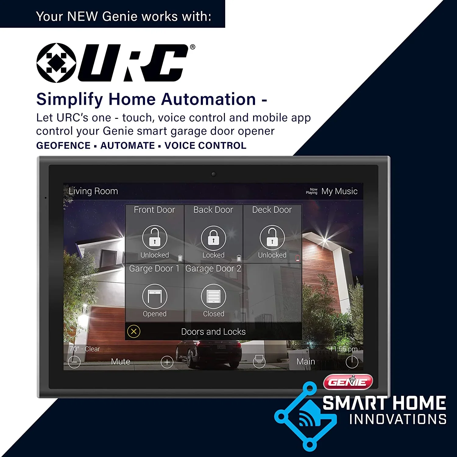 Genie Wall Mount Smart Garage Door Opener With Aladdin Connect – 6172H-O