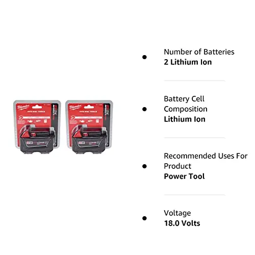 Milwaukee 18V 5Ah XC Extended Capacity Resistant Battery – 2 Pack