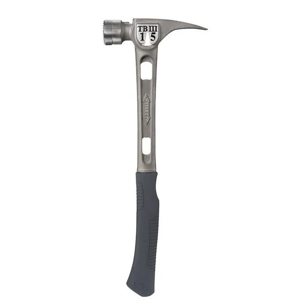 Stiletto 15 oz Ti-Bone III Titanium Hammer With Milled Face Curved Handle – TB3MC