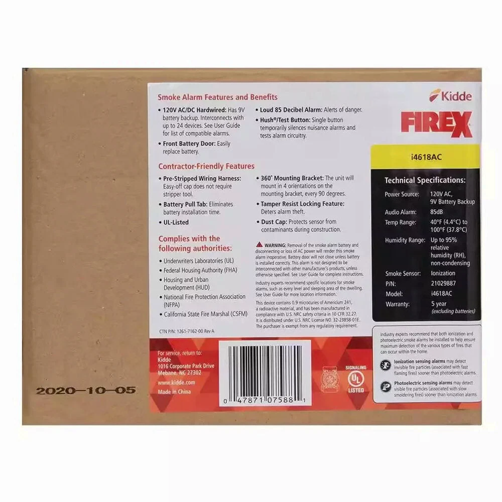 Firex Hardwired Ionization Smoke Detector 4-Pack – i4618