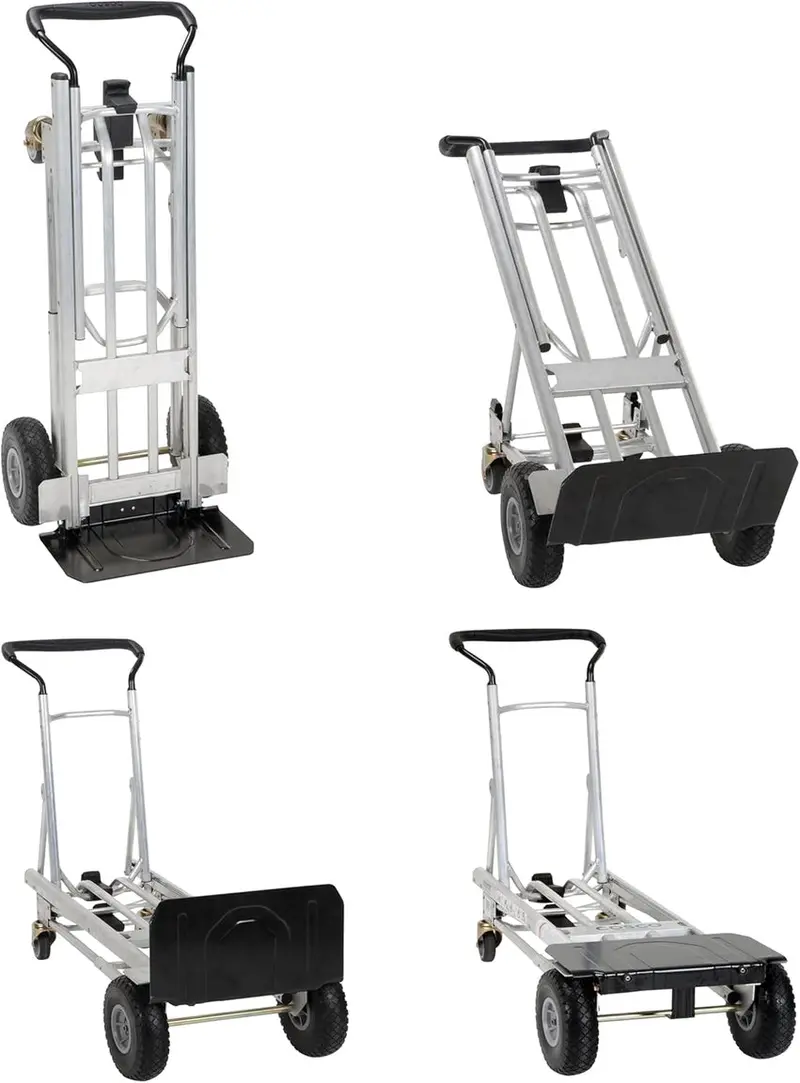 COSCO 4-in-1 Folding Hand Truck With Flat-Free Wheels And Folding Toe Plate